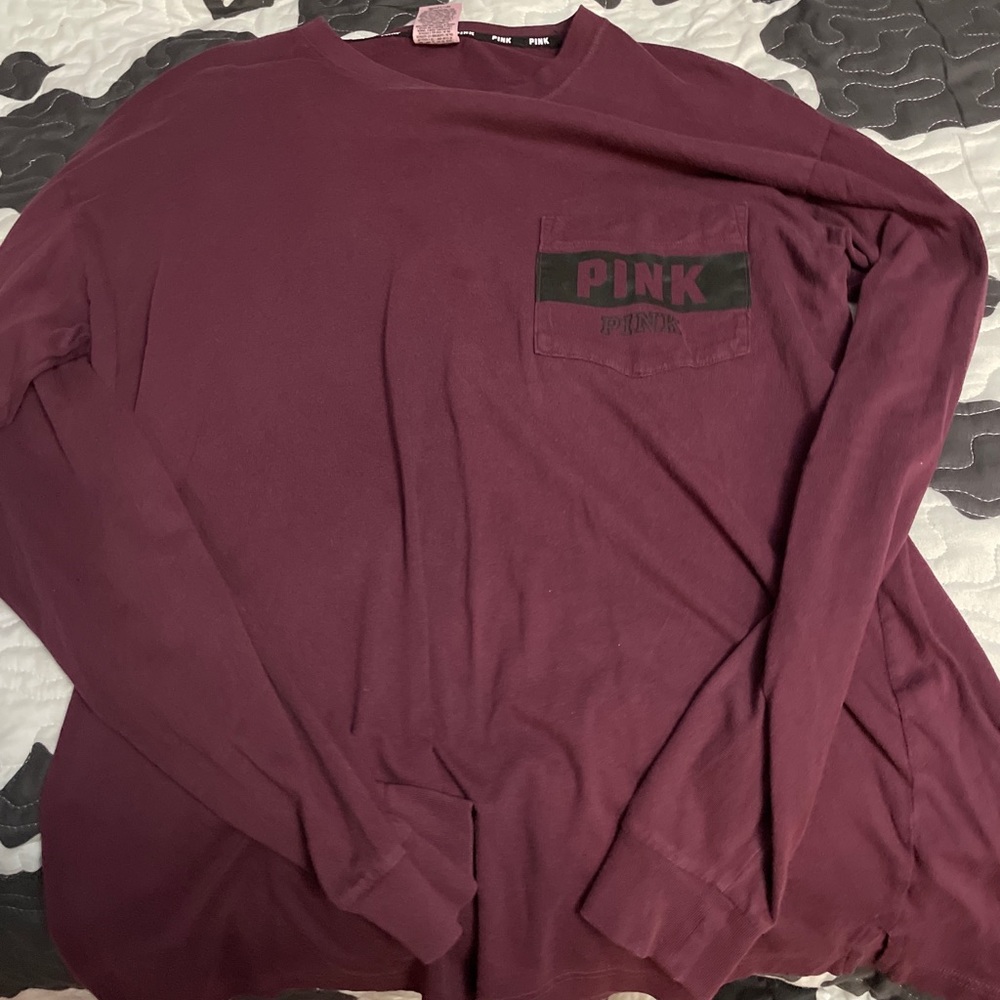 PINK- Maroon Long Sleeve